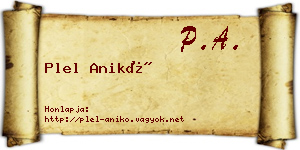 Plel Anikó névjegykártya